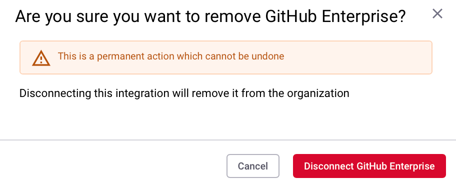 Confirm disconnecting from GitHub Enterprise