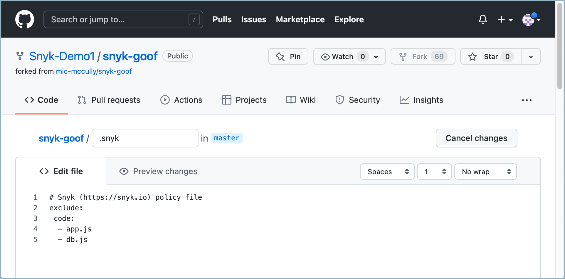 .snyk file commands