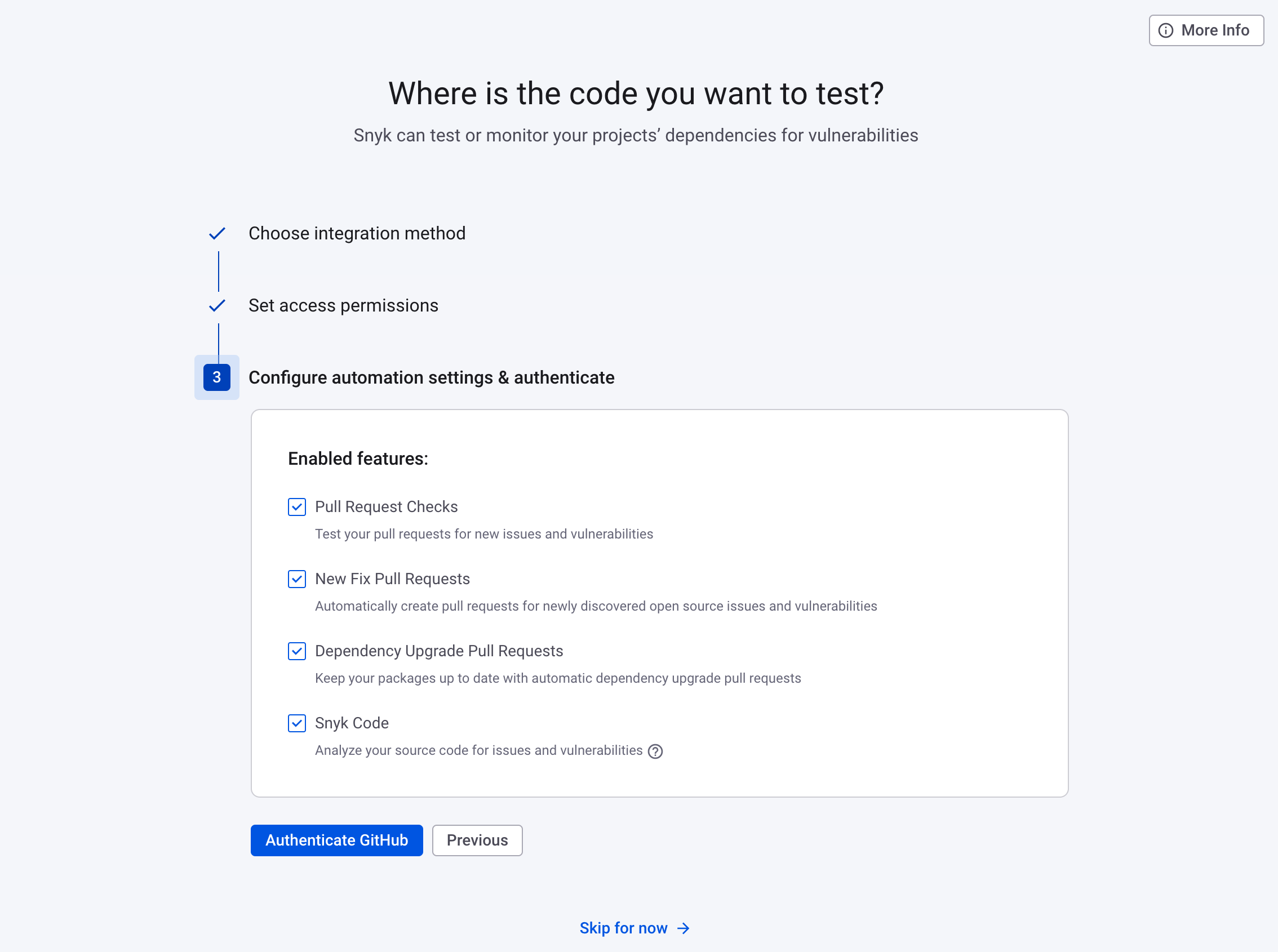 Configure automation settings & authenticate