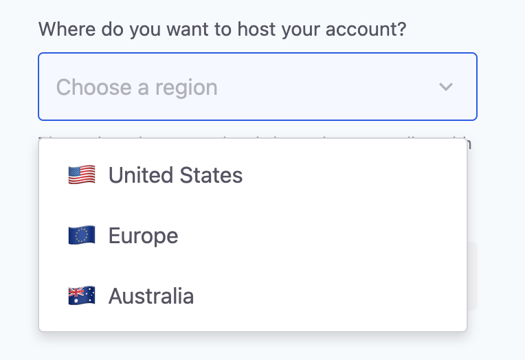 Available hosting regions