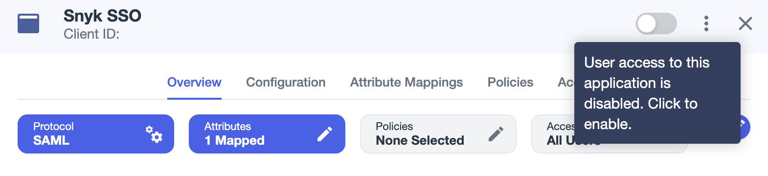 Enable and assign the application to users