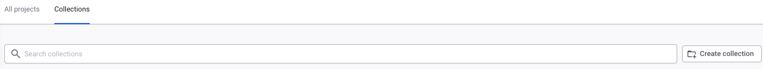 Enter the Collections listing page