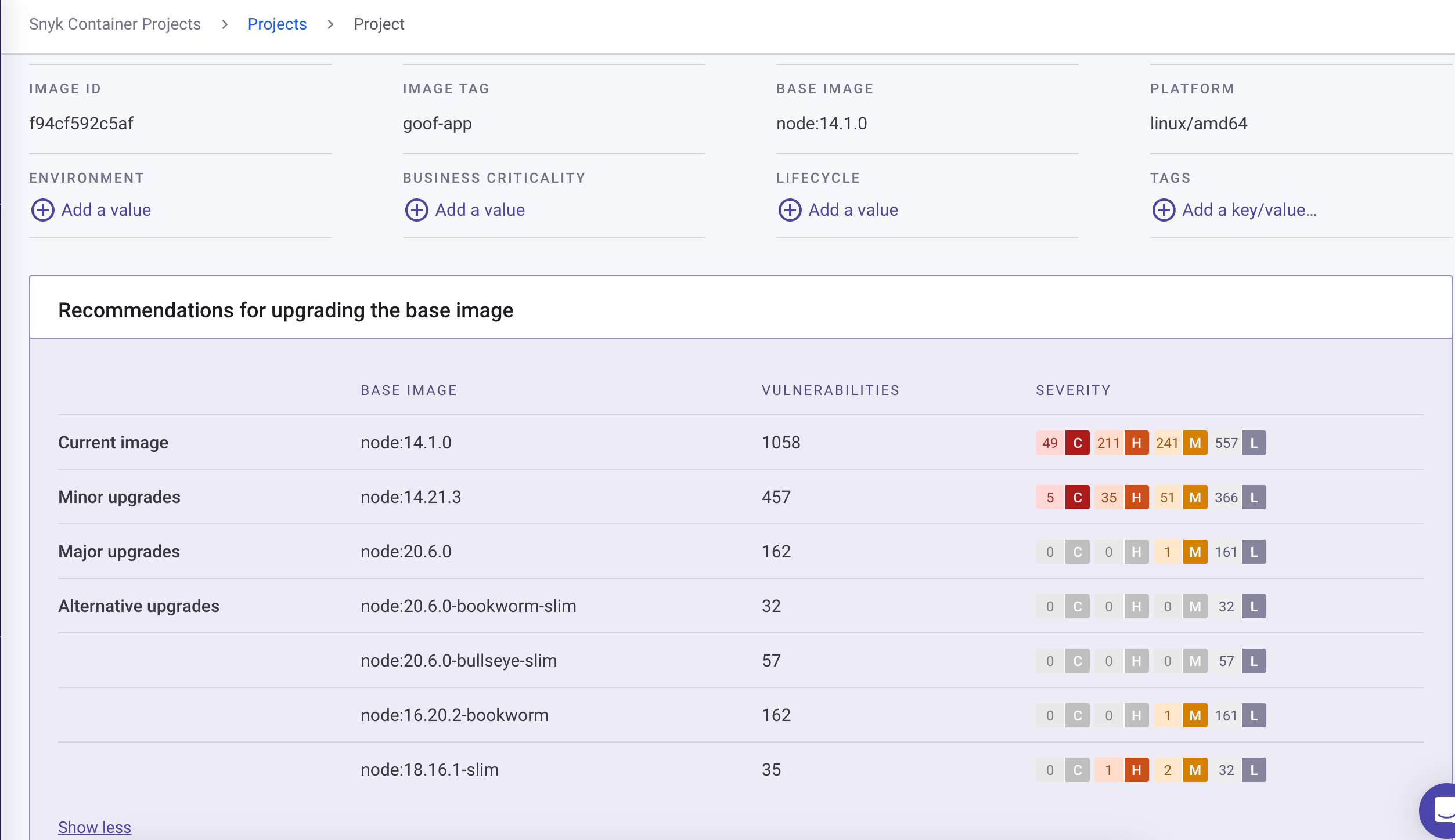 Recommendations for base image upgrade
