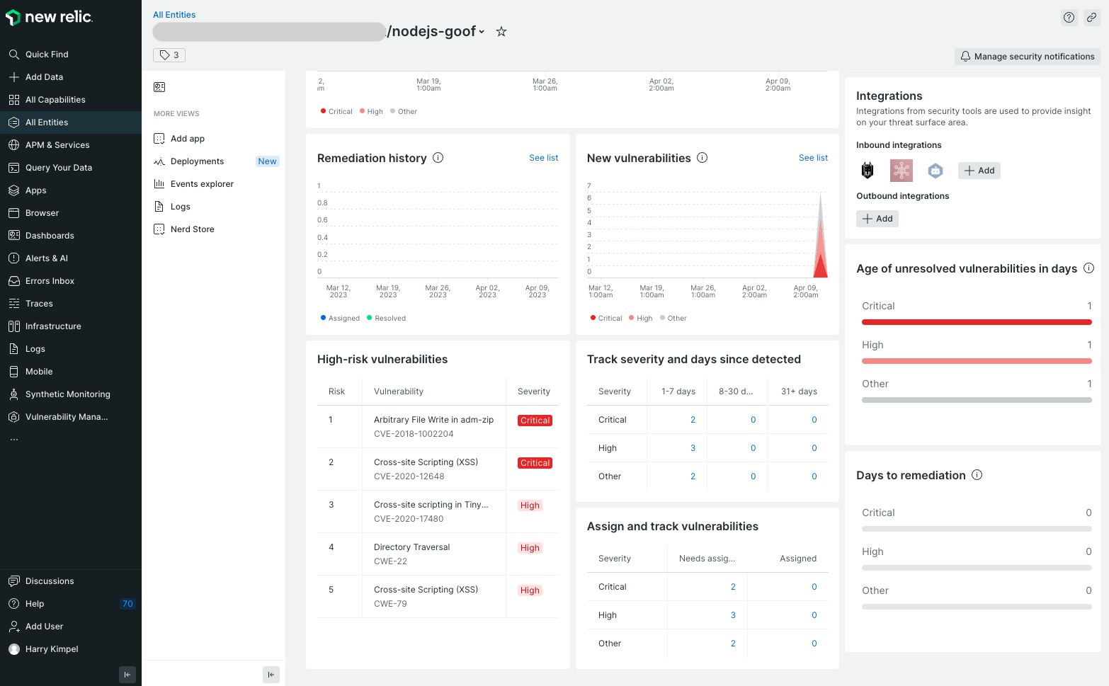 Entity-level vulnerability management