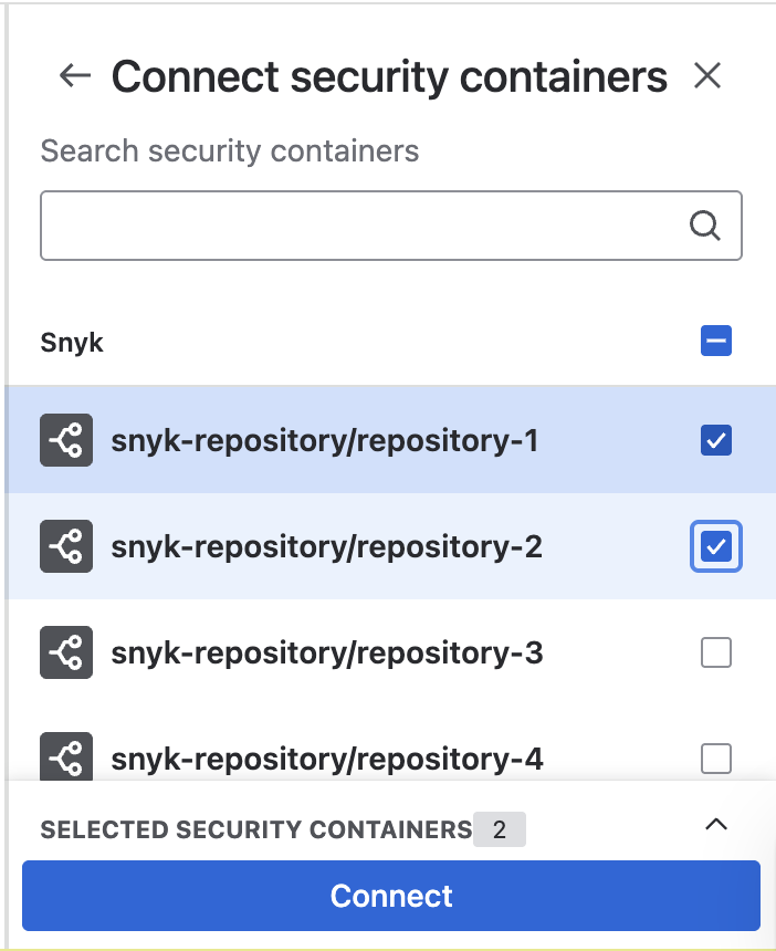 Connect a security container in Jira via the Security panel