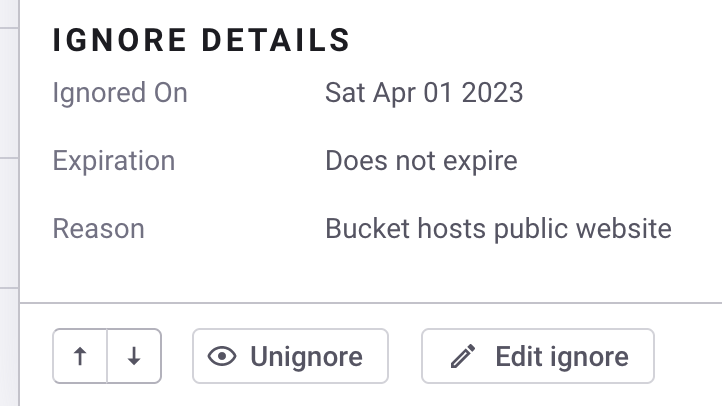 Ignore details display