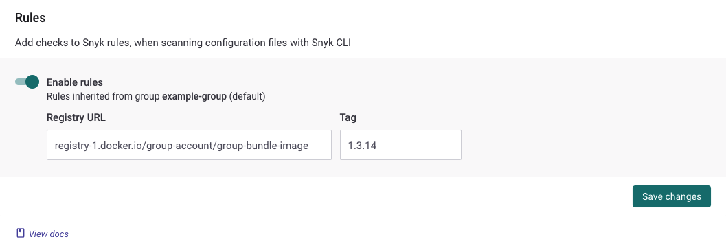 Organization Rules section in the IaC Settings