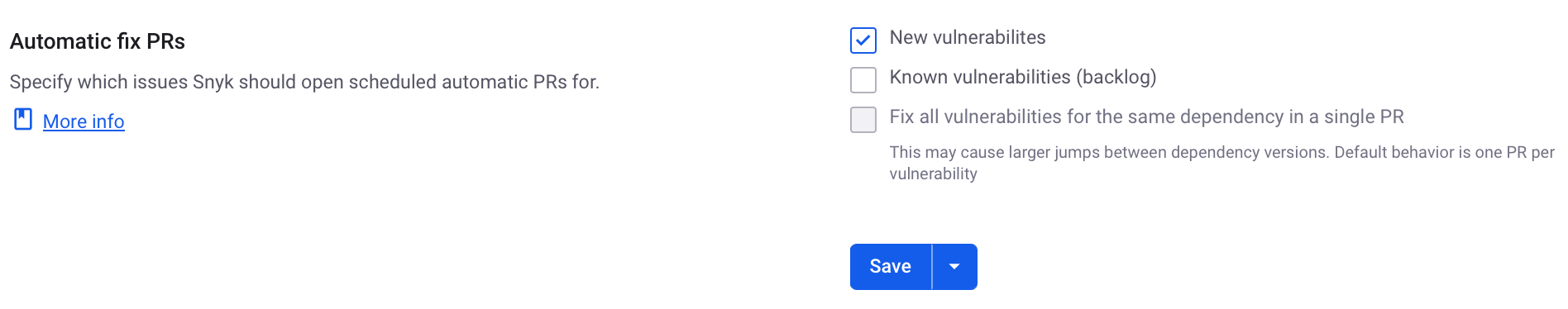 Automatic fix PR settings