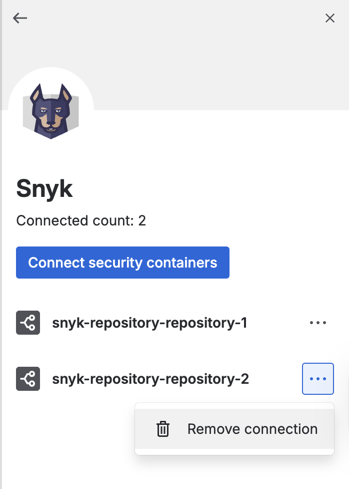 Remove connected security containers in the Jira Security panel