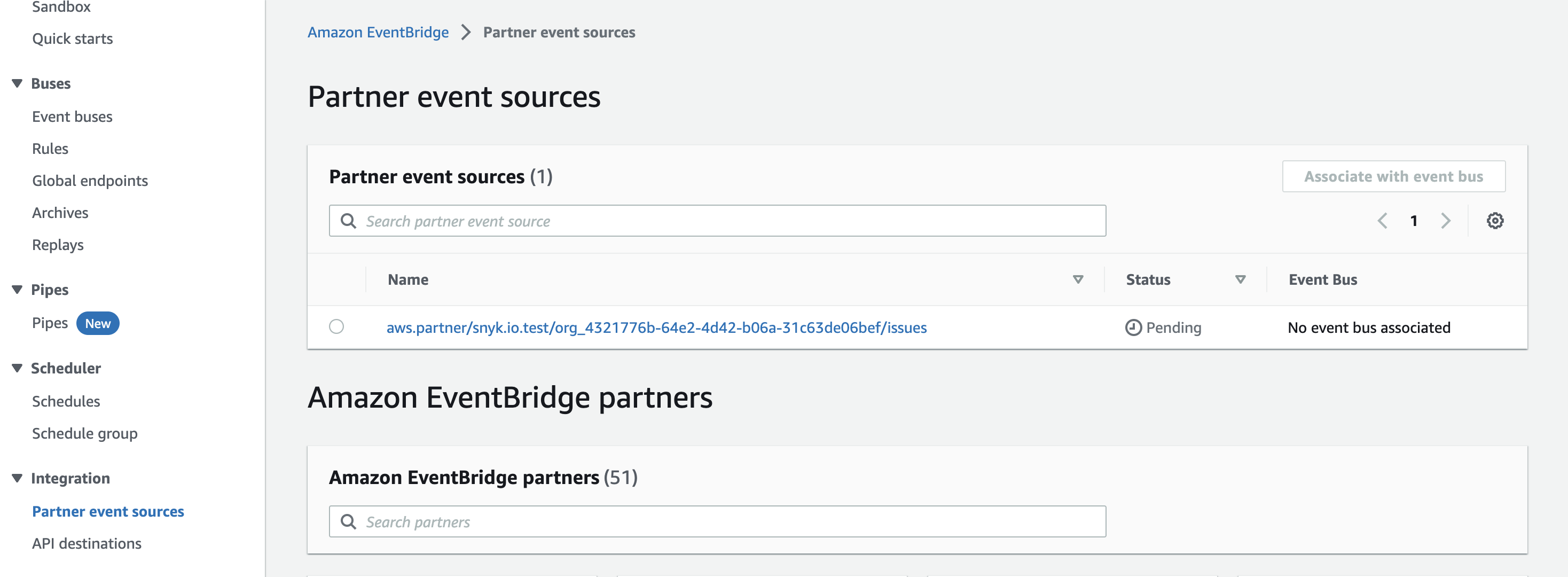 Partner event sources