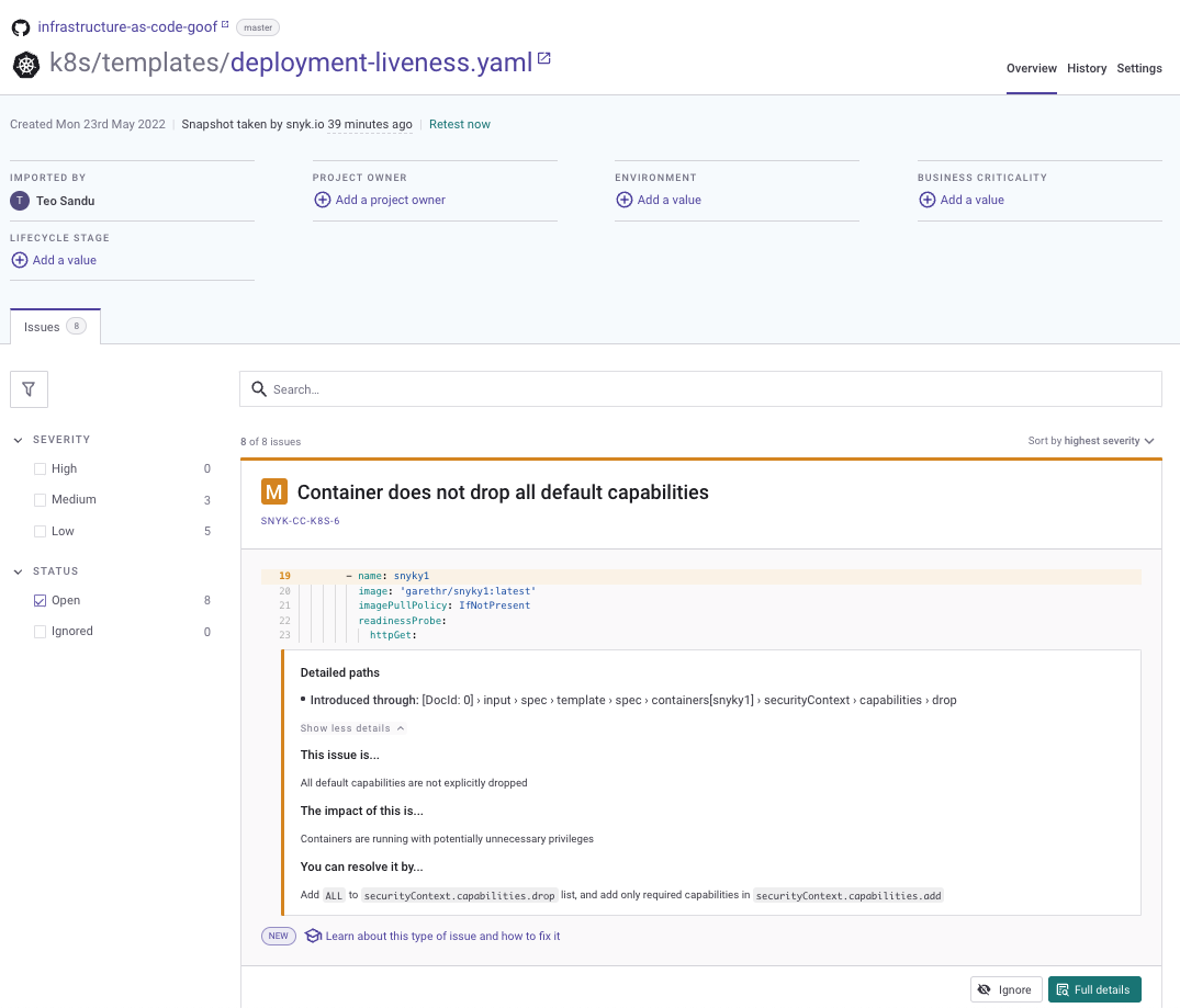 Kubernetes Project detail