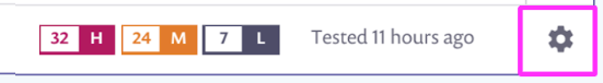 Cog icon for Project settings