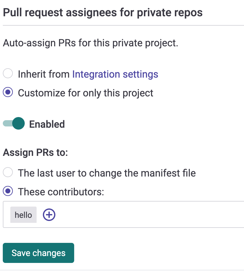 Auto-assign PRs for this private Project