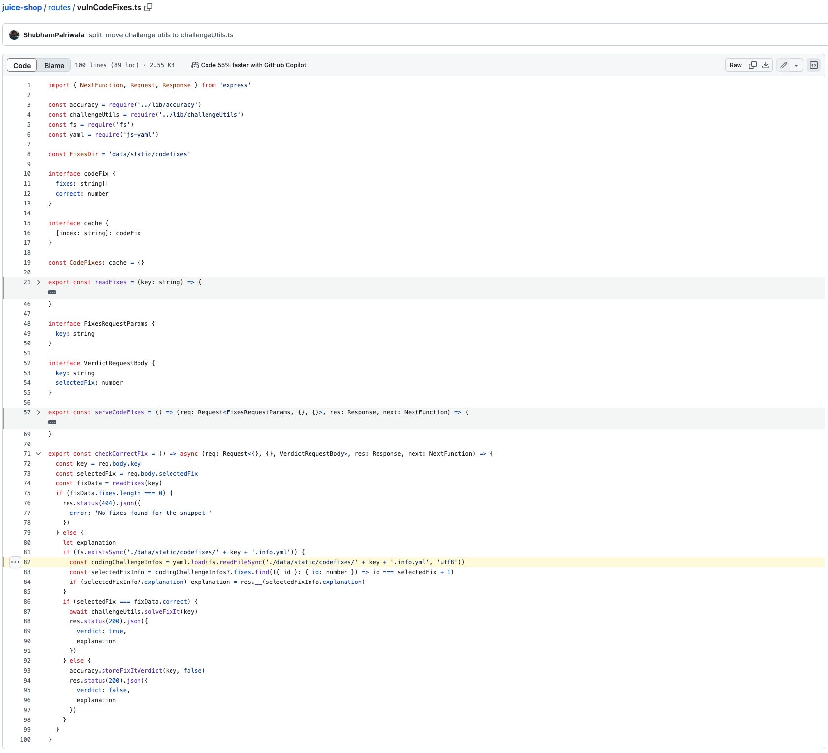Vulnerability shown in the external source code.