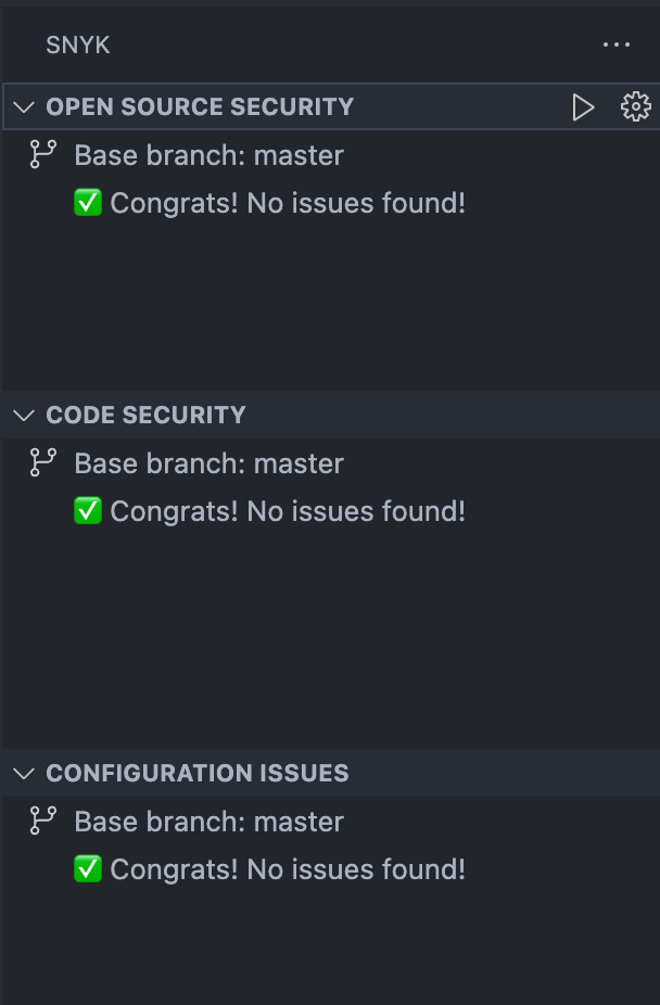 Successful state. No Net New issues found.