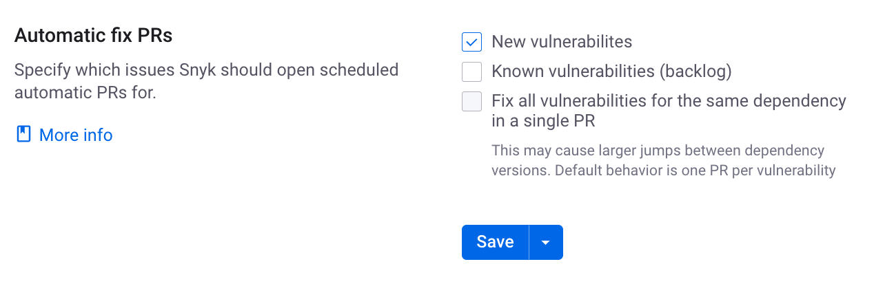 Automatic fix pull request settings