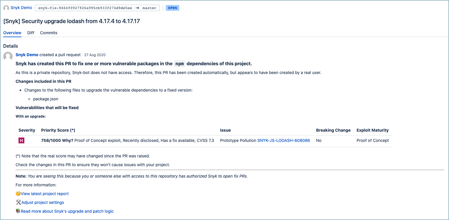 Fix pull request opened by Snyk