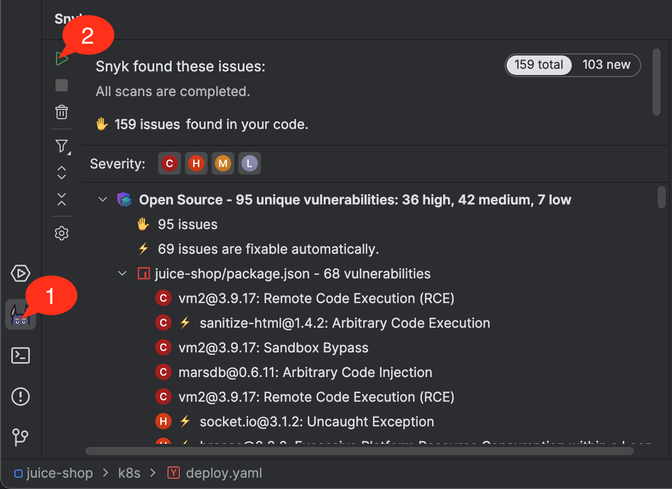 How to manually trigger a Snyk analysis