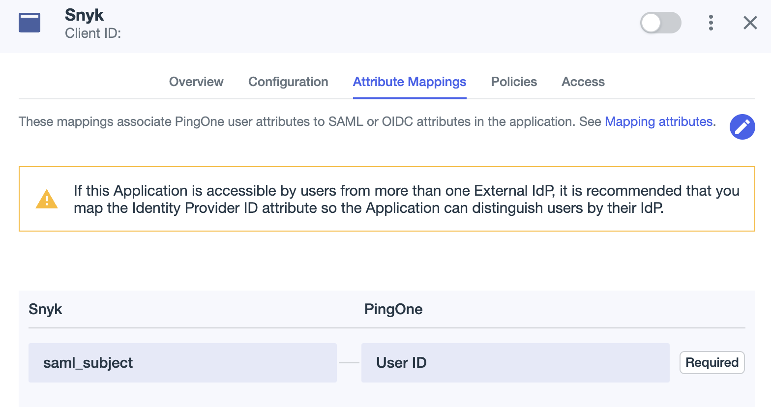 Edit attribue mappings