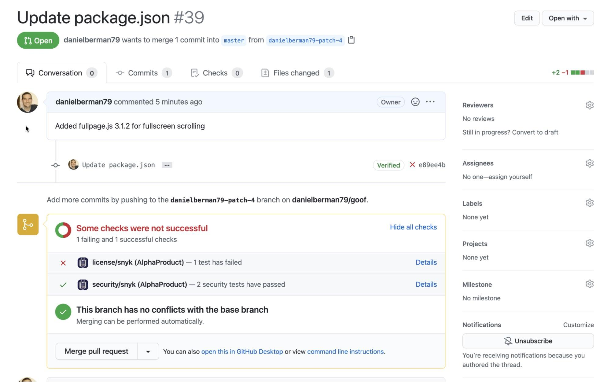 PR Check fails on license compliance