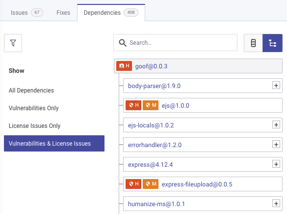 Issues detail page dependencies tab