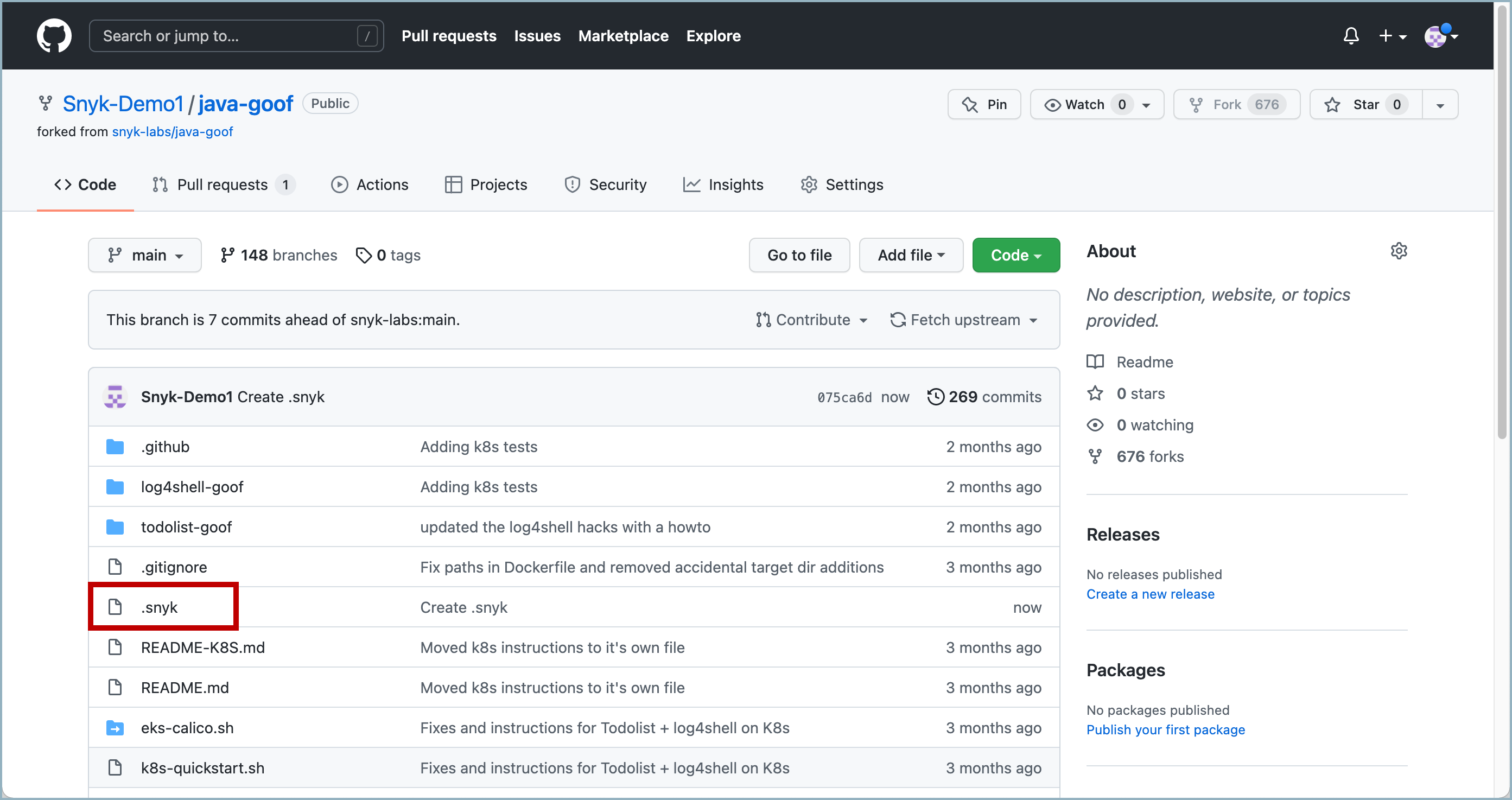 .snyk file in a repository