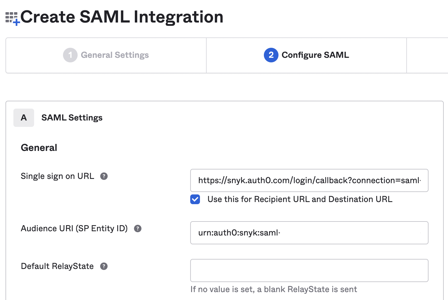 Add SSO details in Okta