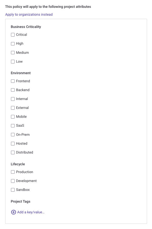 Attribute selector panel