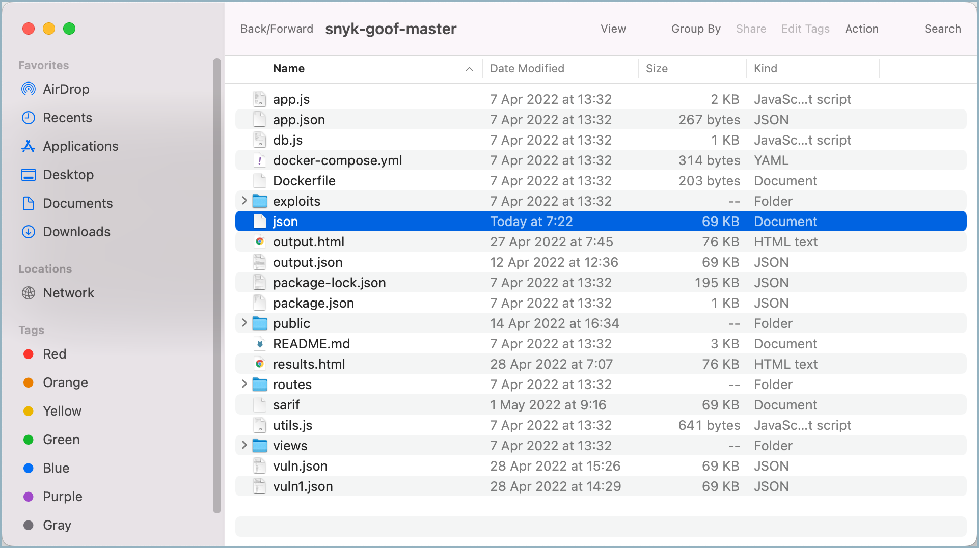 JSON file in repository