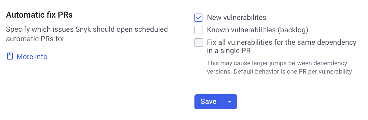Automatic fix pull request settings